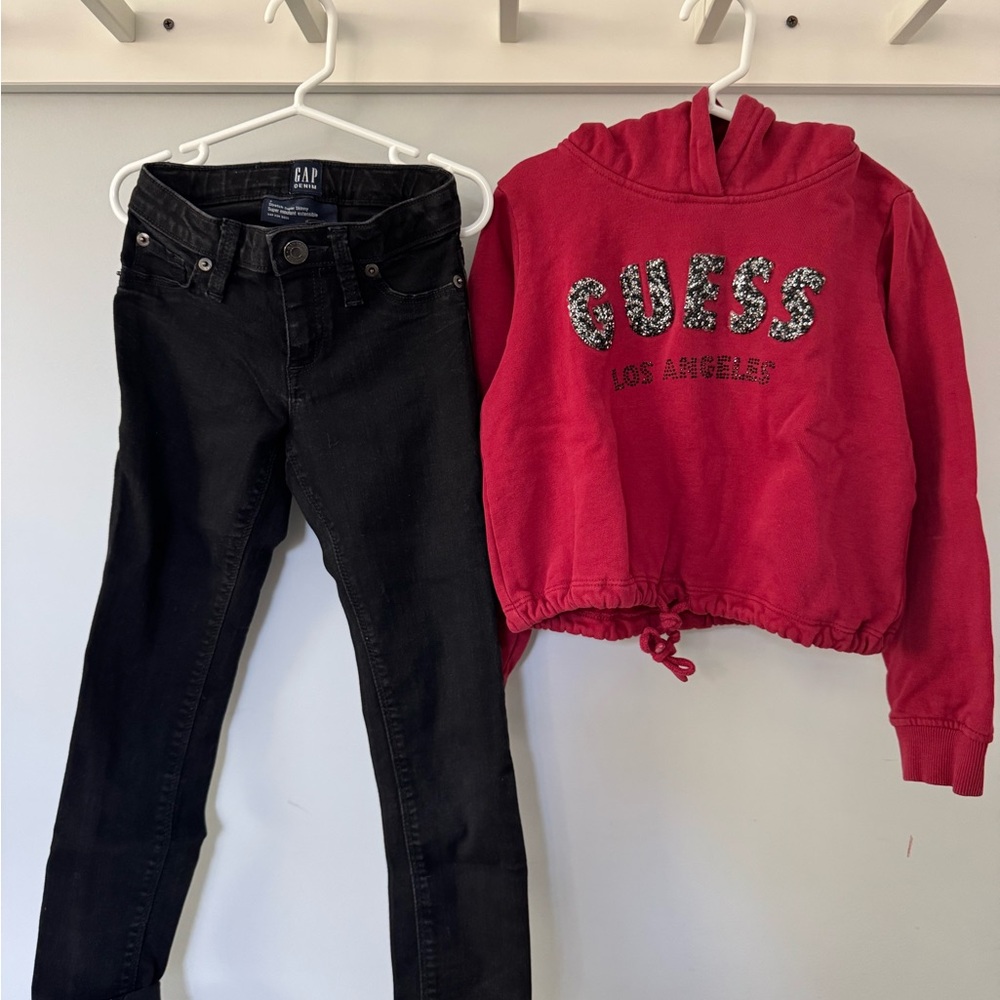 Guess Red Hoodie & Black Gap Jeans for Kids